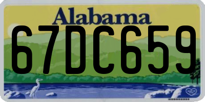 AL license plate 67DC659