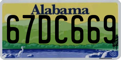 AL license plate 67DC669