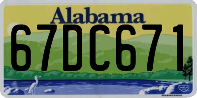 AL license plate 67DC671