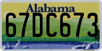 AL license plate 67DC673