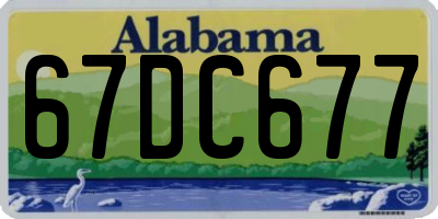 AL license plate 67DC677
