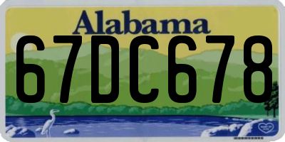 AL license plate 67DC678