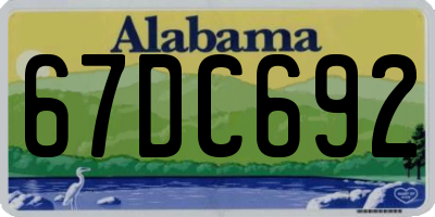 AL license plate 67DC692