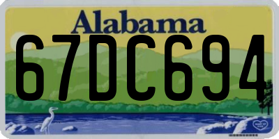 AL license plate 67DC694