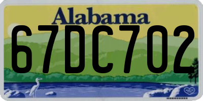 AL license plate 67DC702