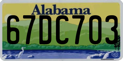 AL license plate 67DC703
