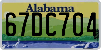 AL license plate 67DC704