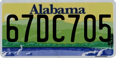 AL license plate 67DC705