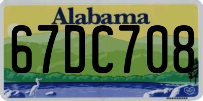 AL license plate 67DC708