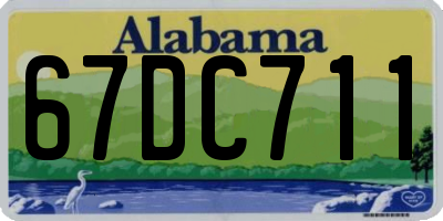 AL license plate 67DC711