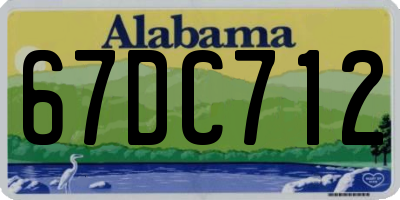 AL license plate 67DC712