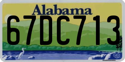 AL license plate 67DC713