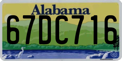 AL license plate 67DC716