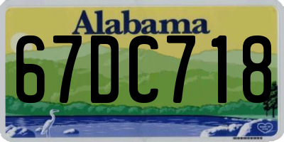 AL license plate 67DC718