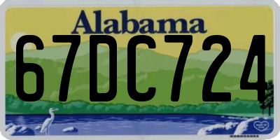 AL license plate 67DC724