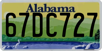 AL license plate 67DC727