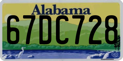 AL license plate 67DC728