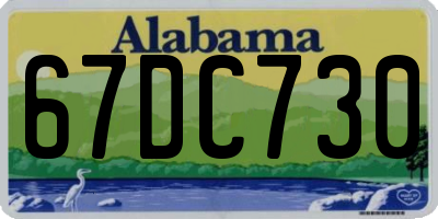 AL license plate 67DC730