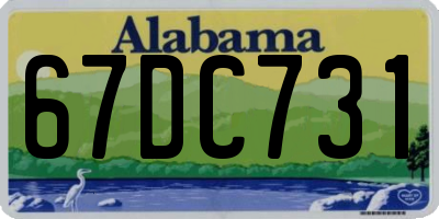 AL license plate 67DC731