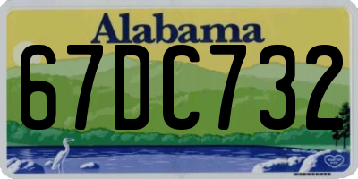 AL license plate 67DC732