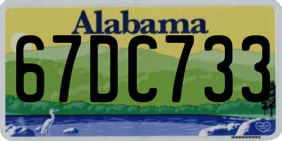 AL license plate 67DC733
