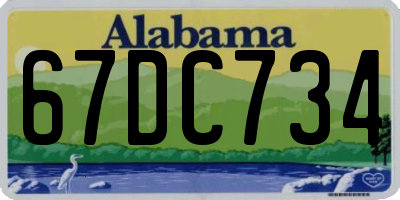 AL license plate 67DC734