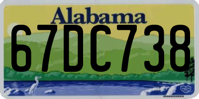 AL license plate 67DC738