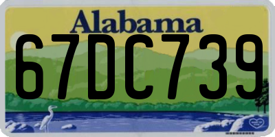 AL license plate 67DC739