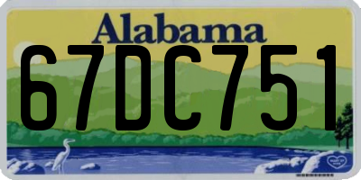 AL license plate 67DC751