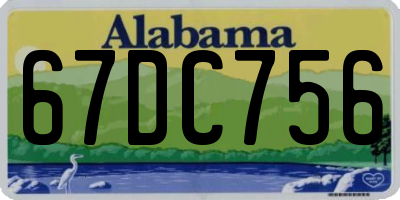 AL license plate 67DC756