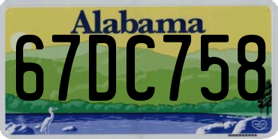 AL license plate 67DC758