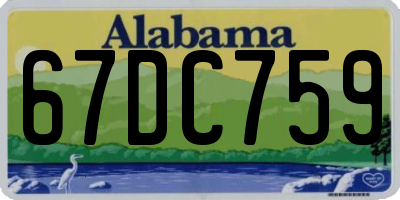 AL license plate 67DC759