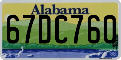 AL license plate 67DC760