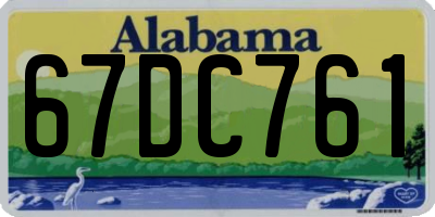AL license plate 67DC761