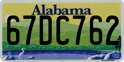 AL license plate 67DC762