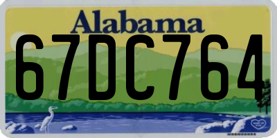 AL license plate 67DC764