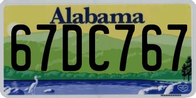 AL license plate 67DC767