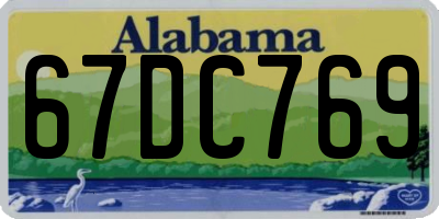 AL license plate 67DC769