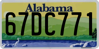 AL license plate 67DC771