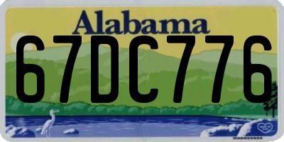 AL license plate 67DC776