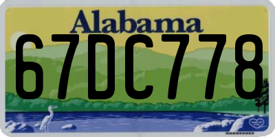 AL license plate 67DC778