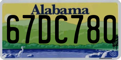 AL license plate 67DC780
