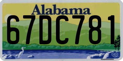 AL license plate 67DC781