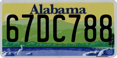 AL license plate 67DC788