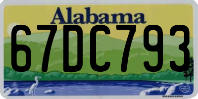 AL license plate 67DC793