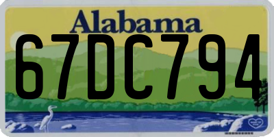 AL license plate 67DC794