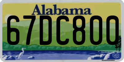 AL license plate 67DC800