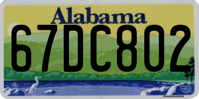 AL license plate 67DC802
