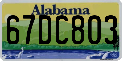 AL license plate 67DC803