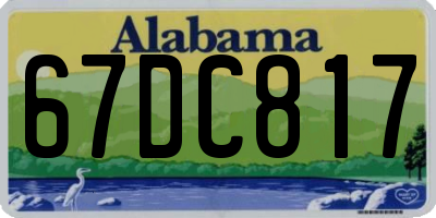 AL license plate 67DC817